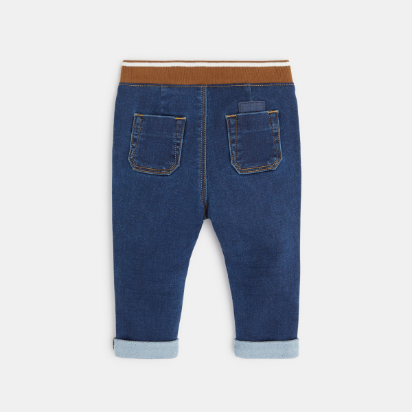 بنطال جينز من قماش الدنيم باللون الأزرق للأطفال الصغار